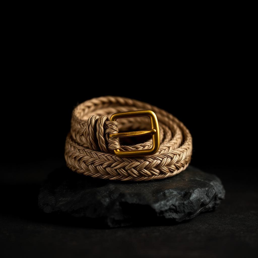 Braided Belt — Woven Hemp · Solid Brass