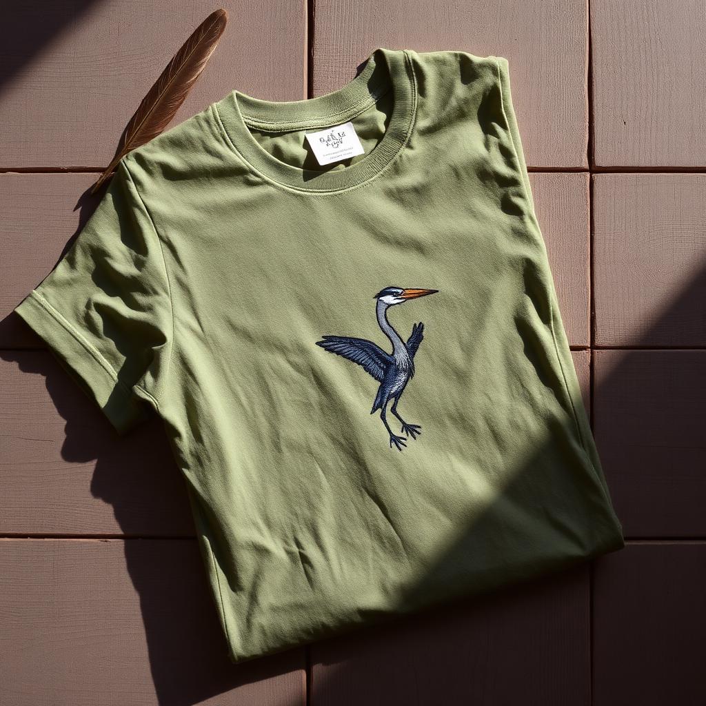 Heron — Tone-on-Tone Embroidery
